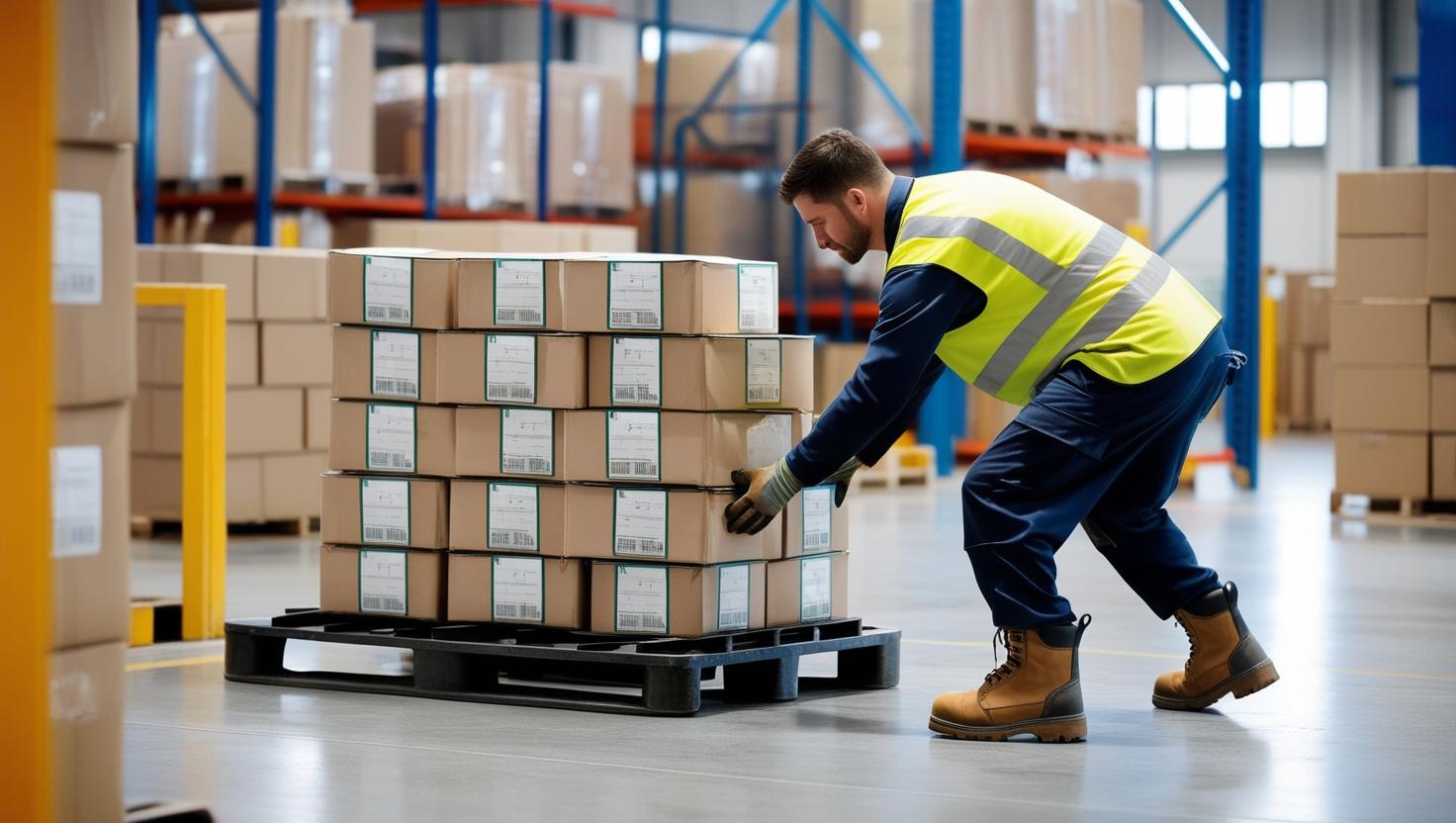 Warehouse staff working together in a team