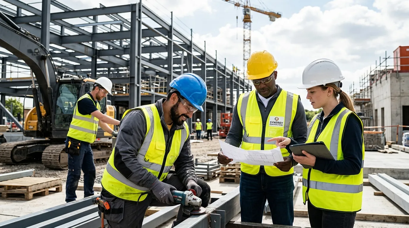 General Labourers Working on Construction Project