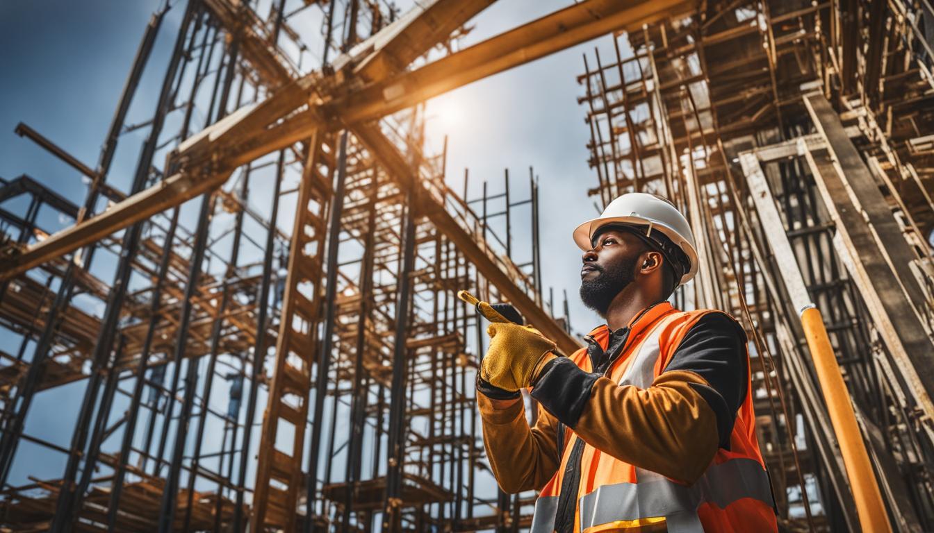 A scaffolder planning a construction project