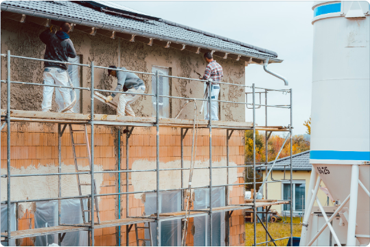 Before and after plastering work