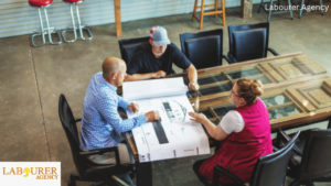 Construction workers in a safety briefing