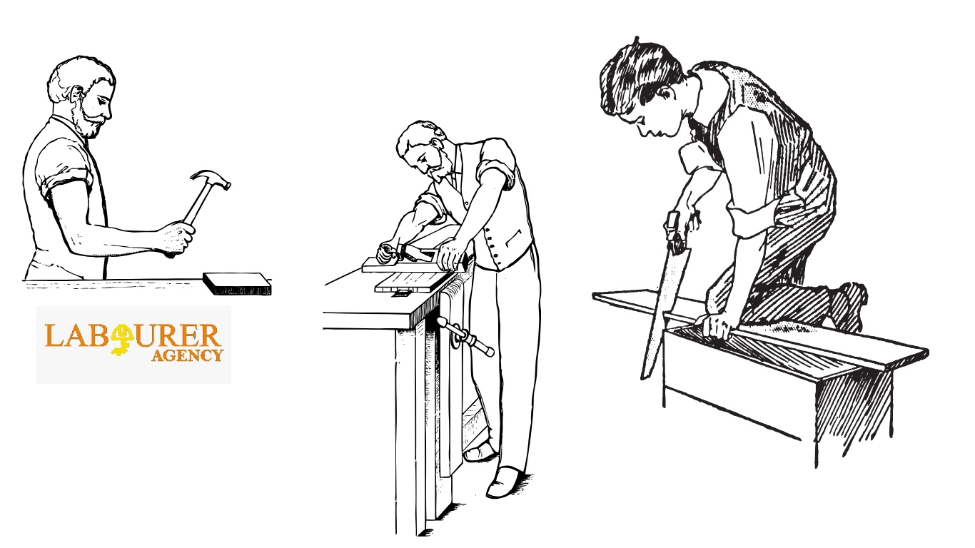 Carpenter measuring wood