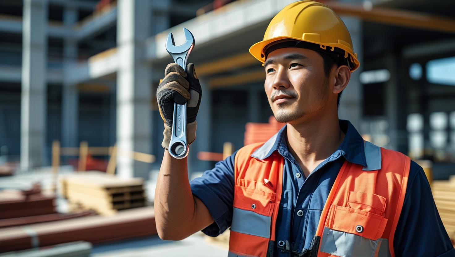 A team of skilled tradespeople working on a construction site
