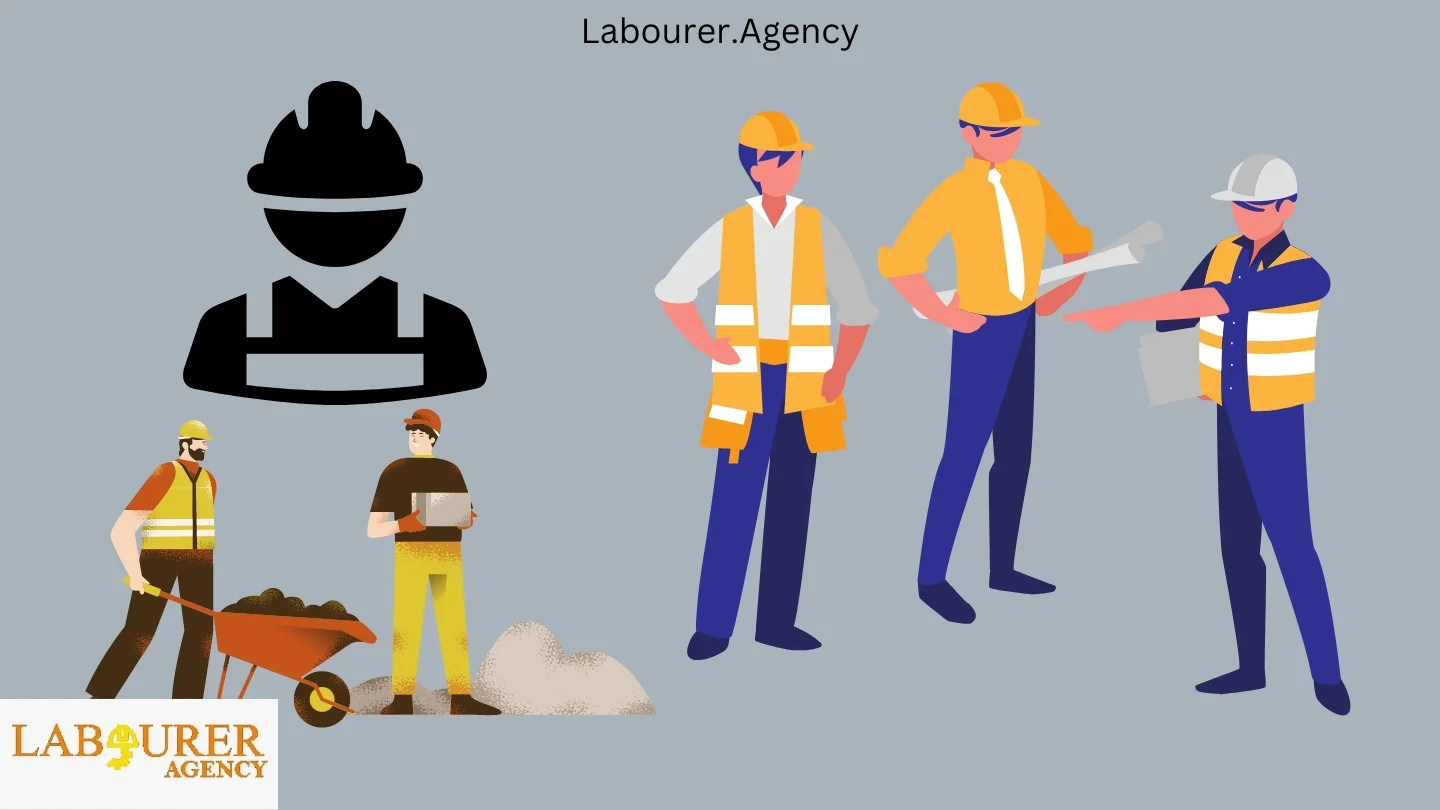Team Labourer staff meeting with construction workers