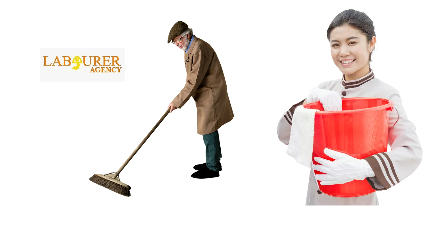 Team Labourer staff assisting job seeker
