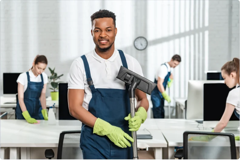 Site cleaners on the job